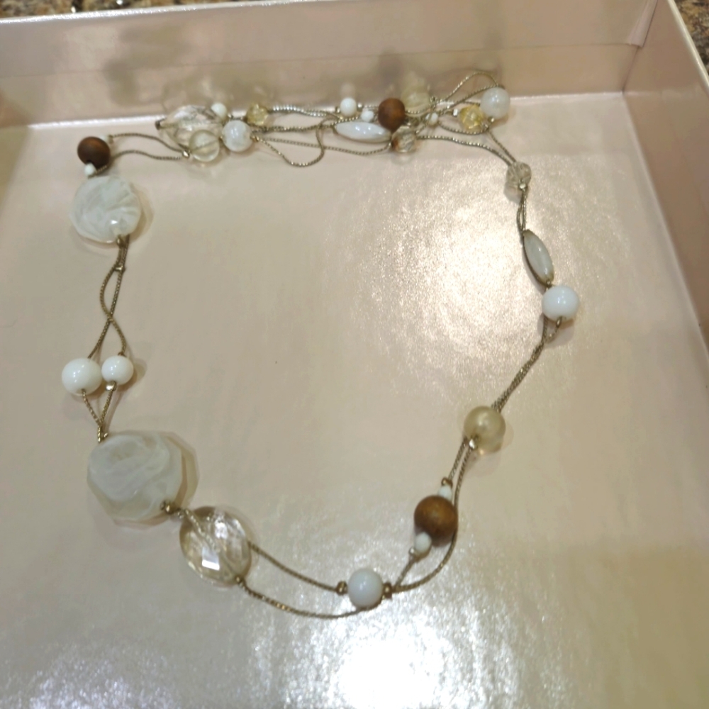 40" Opera Necklace With Multi Colored Stones